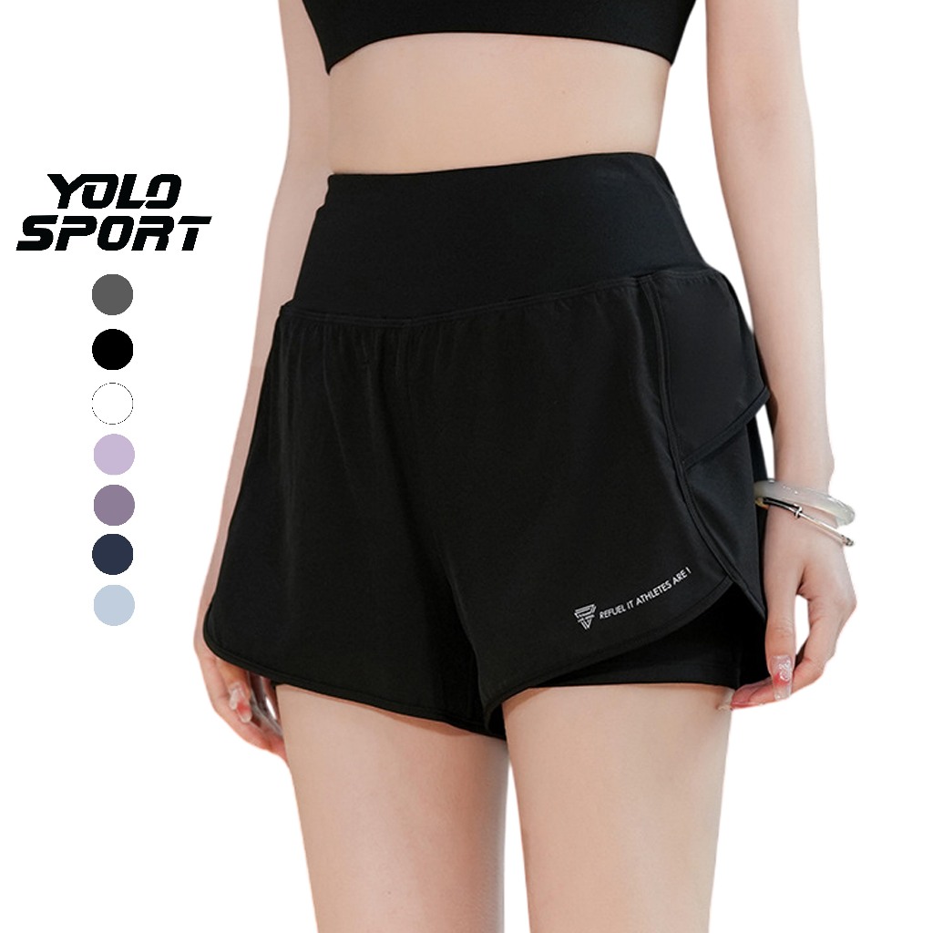  Quần Short Đùi Tập Gym Yoga Nữ Thể Thao Có Túi 2 lớp Siêu Nhẹ Mịn Mát Chạy Bộ Thể Dục Tennis Pickleball Ngoài Trời 