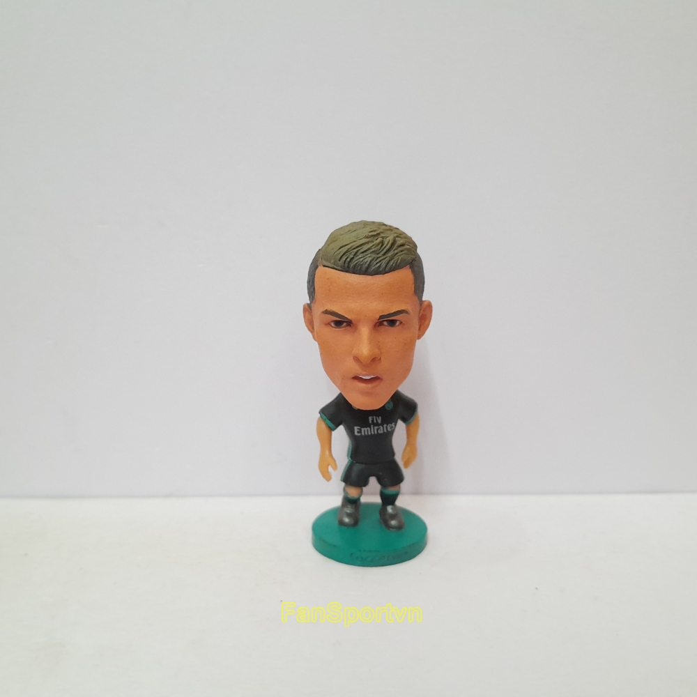 Mô hình tượng cầu thủ bóng đá Ronaldo 7 Real Madrid 2017 2018 away đen soccerwe kodoto prostars cori