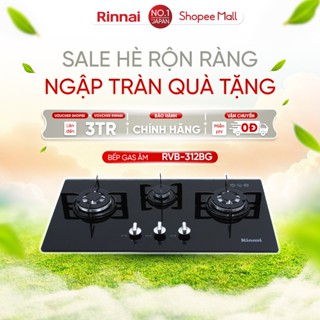 Bếp gas âm Rinnai RVB-312BG mặt bếp kính và kiềng bếp men