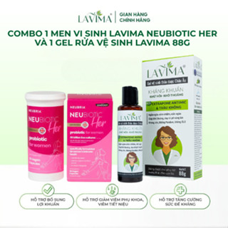 Combo 01 Men Vi Sinh Phụ Khoa Lavima Neubiotic Her Bổ Sung Lợi Khuẩn 30v và 01 Gel rửa Lavima 88g