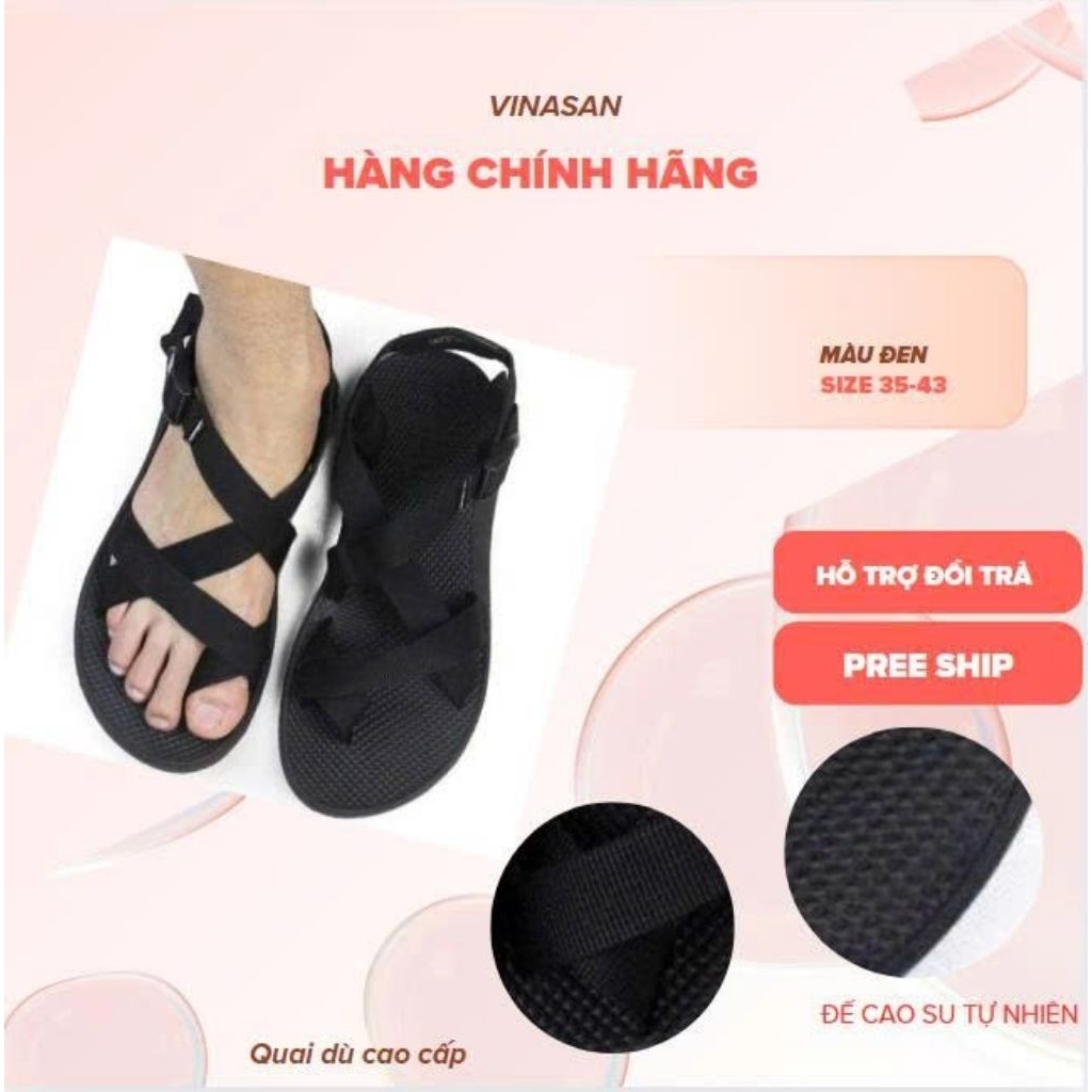 Dép Sandal nữ, nam, sandals Vento quai chéo rút hậu, xỏ ngón VN117 size 35-43