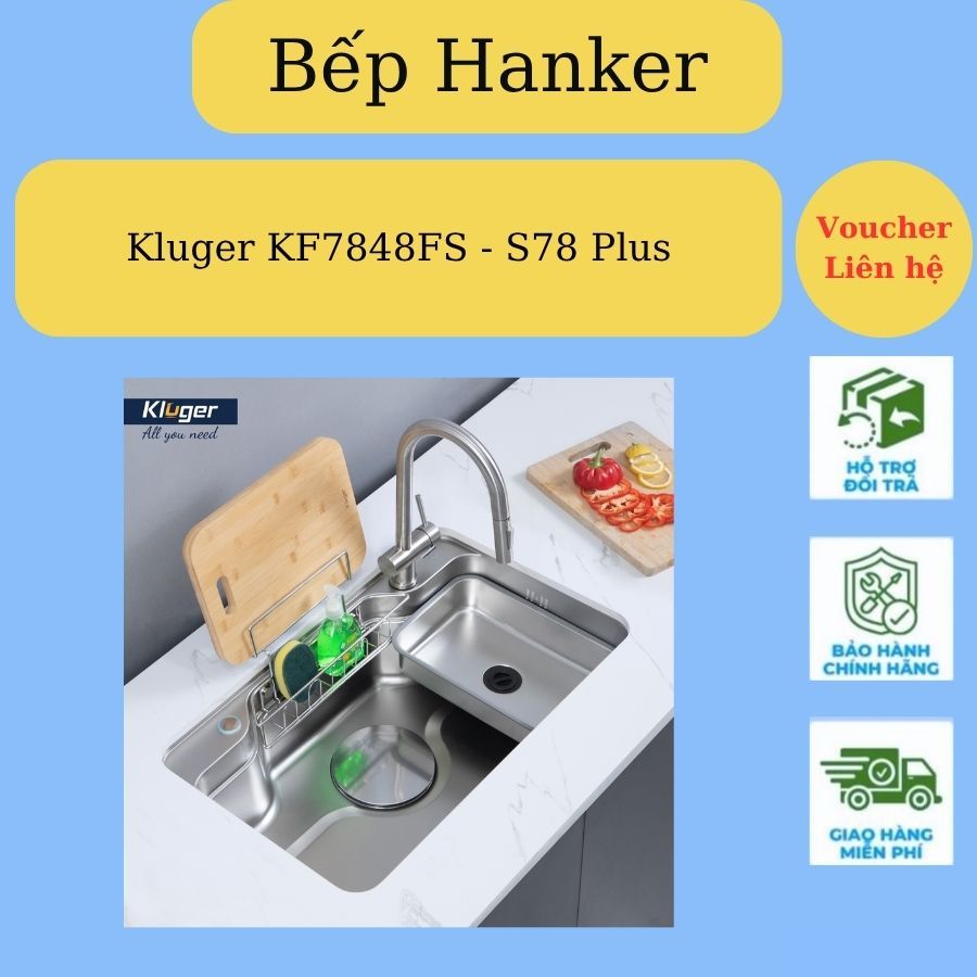 Chậu rửa bát Kluger KF7848FS – S78 Plus | TAKA Series | POSCO 304 | Mạ LINEN chống xước