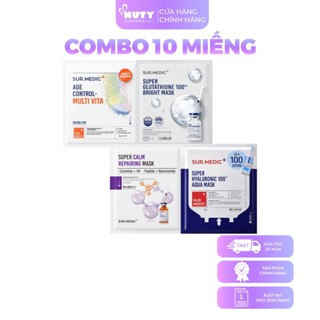 Combo 10 Miếng Mặt Nạ Trắng Da Sur.Medic Super Glutathione 100 Bright Mask (30g x10miếng)