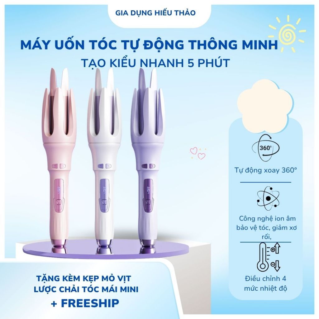 MÁY UỐN TÓC TỰ ĐỘNG THÔNG MINH 32MM – TẠO KIỂU NHANH 5 PHÚT -  TỰ ĐỘNG XOAY 360°