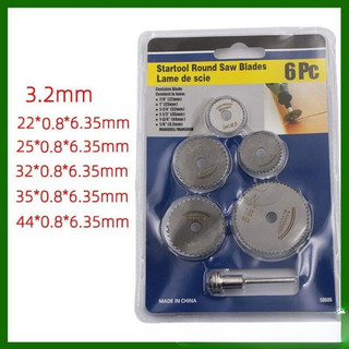 Bộ lưỡi cắt mini, lưỡi cưa mini bằng thép gắn máy khoan 6 món, trục cắt 3,2mm, 6mm