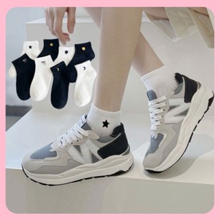 Set 4 đôi tất vớ cổ ngắn nam nữ icon thêu cổ thấp thời trang hàn quốc đẹp giá rẻ cotton kháng khuẩn MOHALI VN094