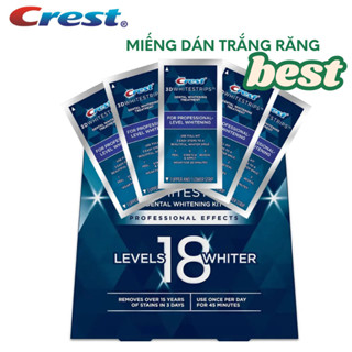 Dán trắng răng Crest 3D white COMBO 7 miếng làm trắng cấp tốc an toàn dành cho mọi loại răng không gây ê buốt