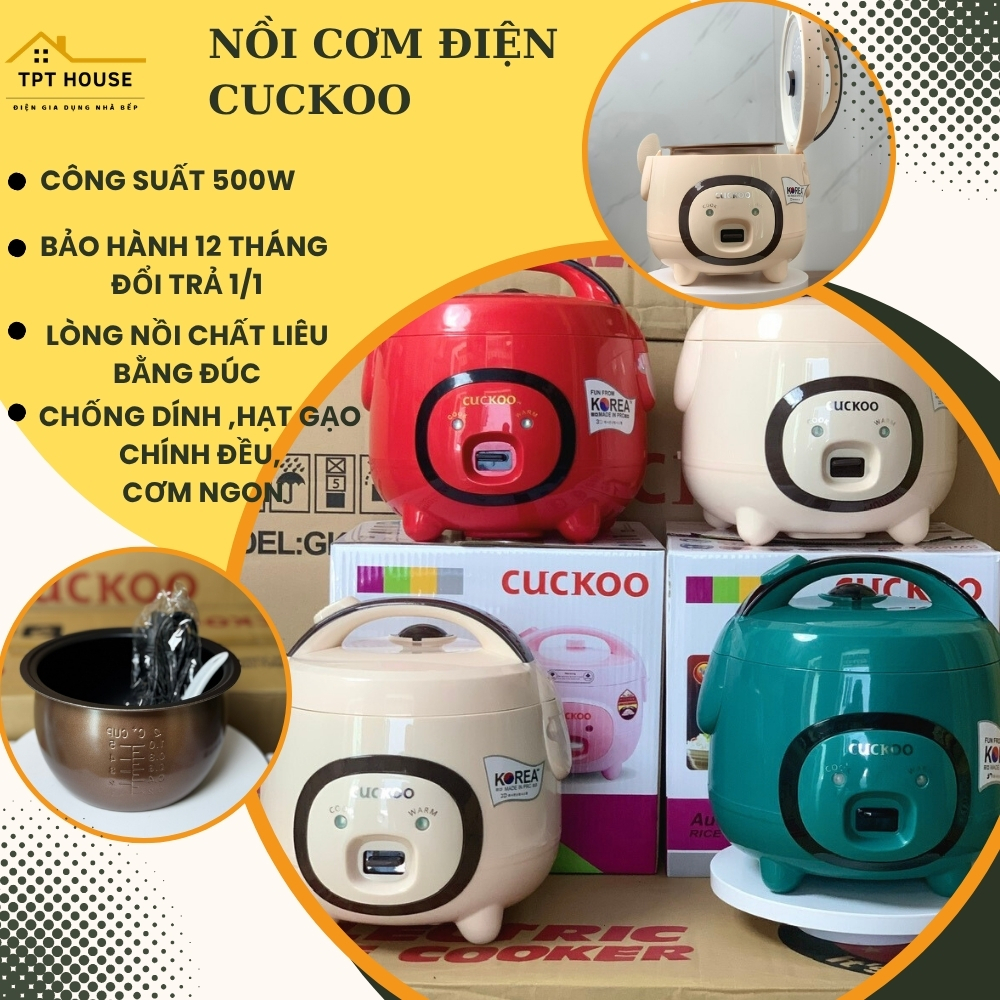 Nồi Cơm Điện mini Cuckoo loại 1L-1.2L-1.8L-2.2L CR388 - Kiểu dáng Hàn Quốc Đang Yêu - Bảo hành 12 tháng nấu cơm ngon