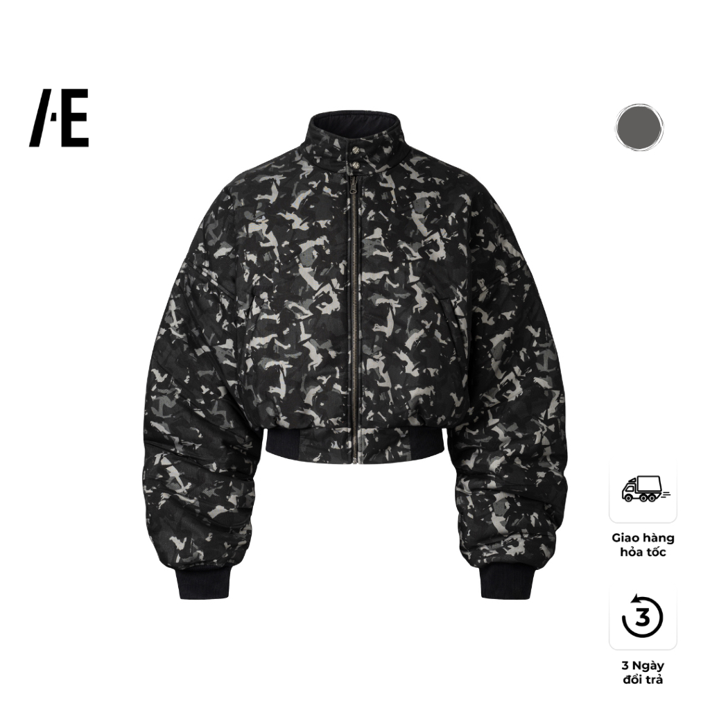 Áo bomber camo 2 lớp thương hiệu AESIR STUDIOS (camo/đen) - 326