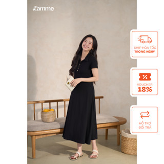 Váy body, váy ôm co giãn JIMY POLO DRESS chất thun cotton co giãn thâm hút tốt, sợ vải thực vật hạn chế bai xù BY L'AMME