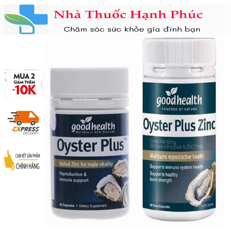 Tinh chất hàu New Zealand Good Health Oyster Plus tăng cường sinh lý nam giới hộp 60v