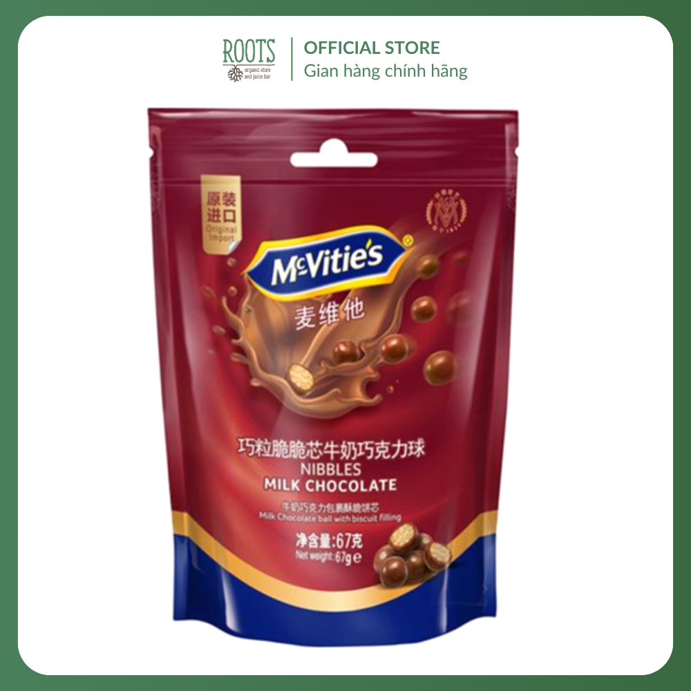 (Ship hỏa tốc) MCVITIE'S - Bánh Quy Viên Bi Phủ Socola Sữa, Nibbles, Milk Chocolate Ball with Biscui