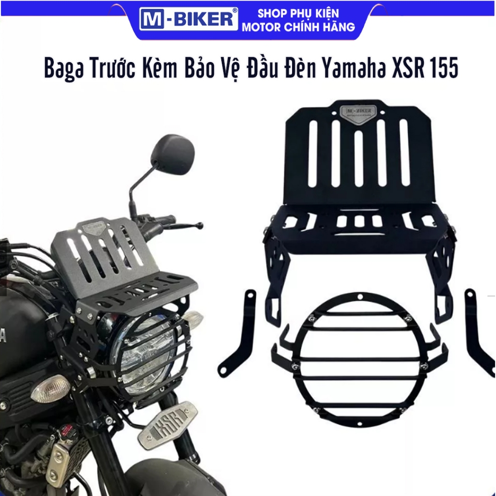 Baga Đầu Đèn Mẫu Tấm XSR155, Baga Tấm Trước XSR155 MBiker, Baga Gắn Túi XSR155 Chuẩn Zin