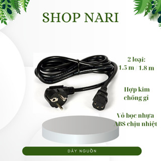 Dây nguồn nồi cơm điện, ấm siêu tốc, nguồn máy vi tính, máy in 3 chấu dây dài 1m2 - 1m5