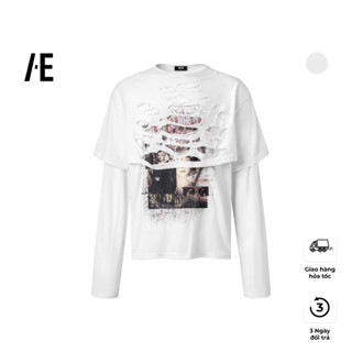 Áo tay dài layer rách thương hiệu AESIR STUDIOS màu trắng - 156