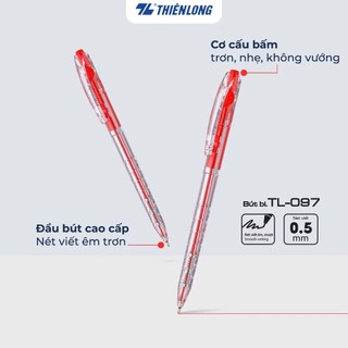 Bút Bi Bấm 0.5mm Thiên Long TL-097 (Mực Xanh)