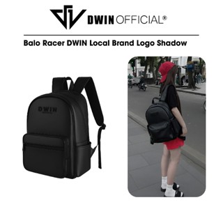 Balo da nam nữ thêu logo Dwin cặp đi học thời trang hàn quốc basic Racer