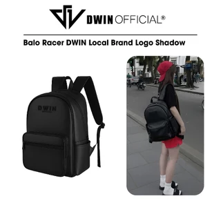 Balo da nam nữ thêu logo Dwin cặp đi học thời trang hàn quốc basic Racer BL02A