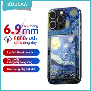 Pin dự phòng hút từ không dây KUULAA, Bộ sạc di động siêu mỏng 5.000mAh, PD 20W, dành cho IP và Android