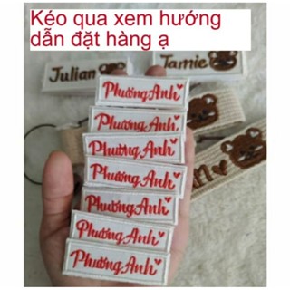 Set 5 Bảng tên thêu cho bé dùng để may/ủi vào áo, quần, cặp, mền, gối .v..v link 1