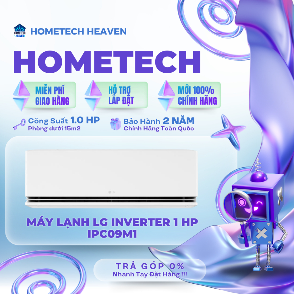 [MIỄN PHÍ GIAO HÀNG HCM] Máy lạnh LG Inverter 1 HP IPC09M1 - Hàng Chính Hãng