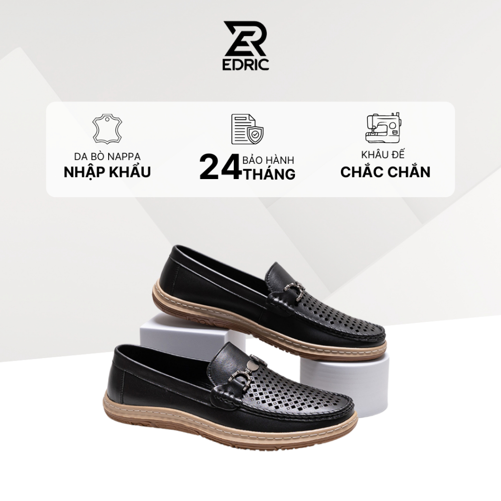 Giày Da Thoáng Khí Nam EDRIC Bằng Da Bò Cao Cấp Chính Hãng Bảo Hành 12 Tháng GH05