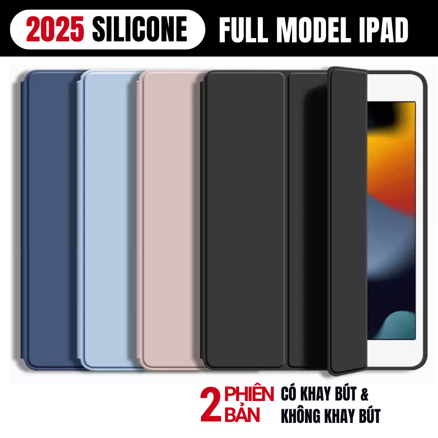 Ốp iPad Silicone 5 Màu (2 Phiên Bản) Đủ Model - Case iPad Gen 10 9 8 7 6 5, Bao Da Mini/Air 1 2 3 4 5, Pro 11 inch