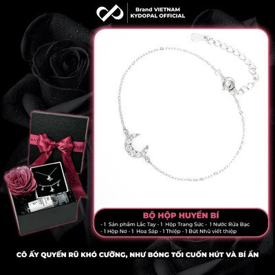 [HCM Hỏa Tốc] Lắc tay bạc nữ KYDOPAL mặt trăng khuyết đính đá Luna Moon trang sức bạc cao cấp - PAL9C2L2