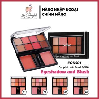 Bảng Phấn Mắt Và Má Hồng 2 Tầng Odbo Eyeshadow And Blush ODS01 Kèm 8 Ô Mắt, 2 Ô Má Hồng Và 2 Cọ Tone Cam Thái Lan 20g