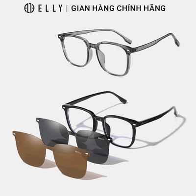 Kính mắt nữ ELLY EK171 gọng TR90 kẹp nam châm tròng phân cực TAC chống tia UV400 thời trang cao cấp