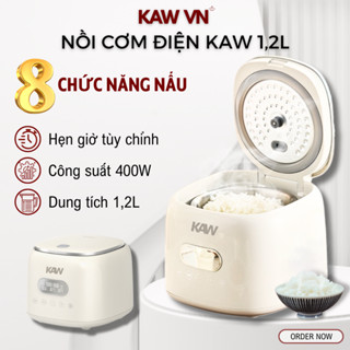 Nồi Cơm Điện Tử Cảm Ứng KAW 1,2L Thông Minh, Công Suất 400W, Ruột Nồi Inox 5 Lớp Chống Dính An Toàn