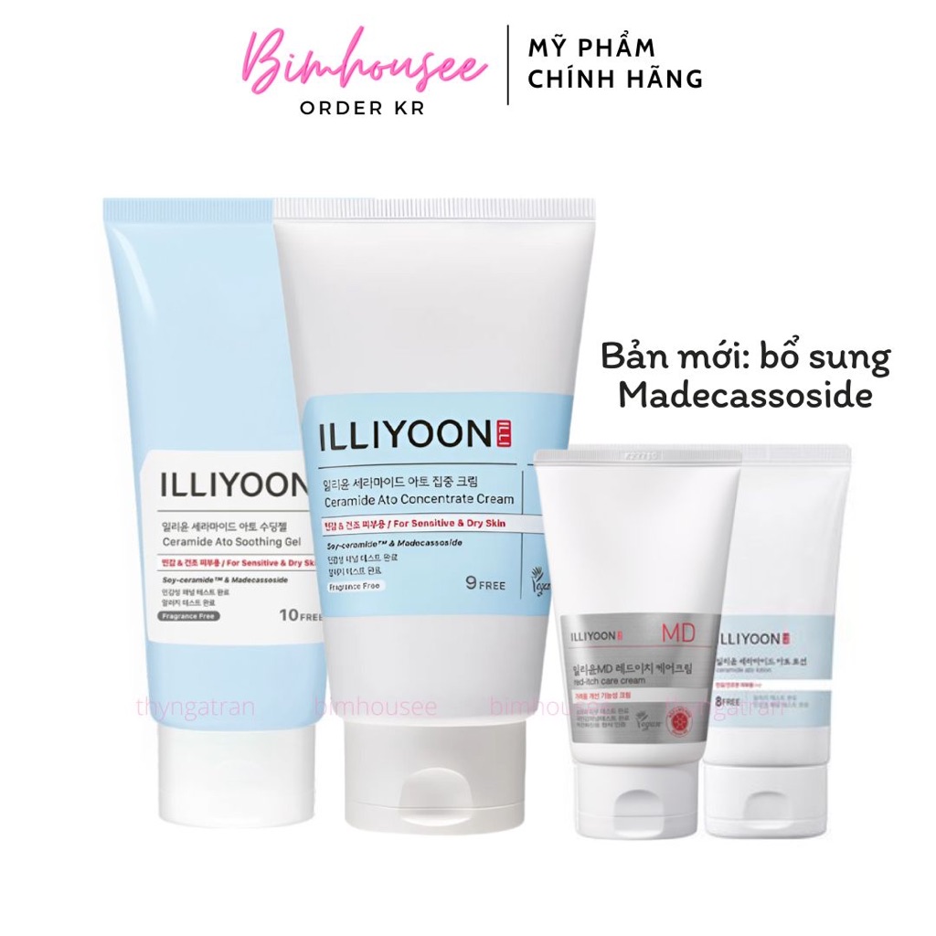 Gel dưỡng ILLIYOON Ceramide Ato Soothing Gel 30ml 175ml Kem dưỡng ẩm dạng gel Illiyoon phục hồi da