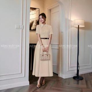 Đầm váy công sở midi TMY phối cúc kèm đai sang chảnh