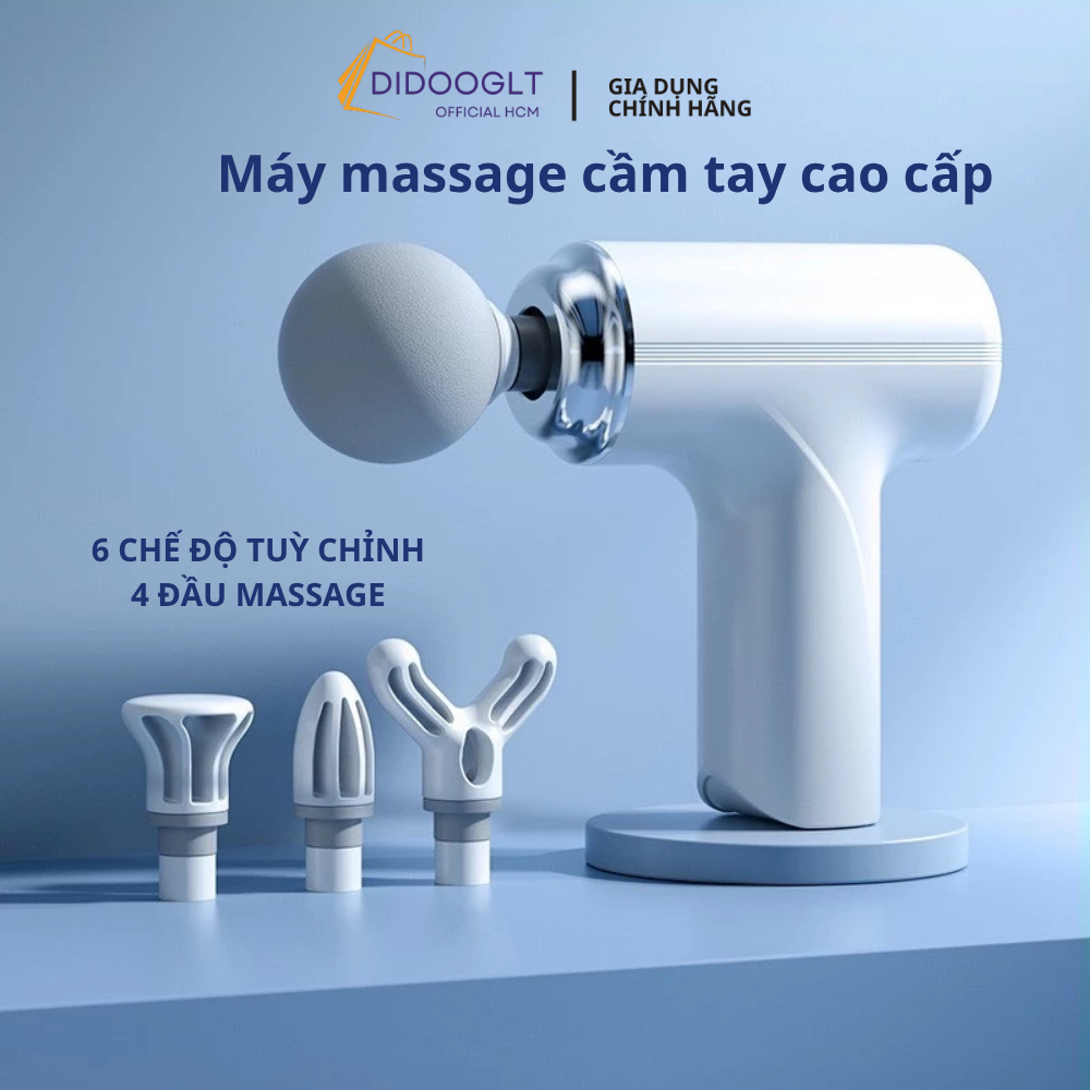 Máy Massage Cầm Tay Cao Cấp 4 Đầu 6 Cấp Độ Đấm Lưng Massage Cổ, Toàn Thân Chuyên Sâu Đa Năng