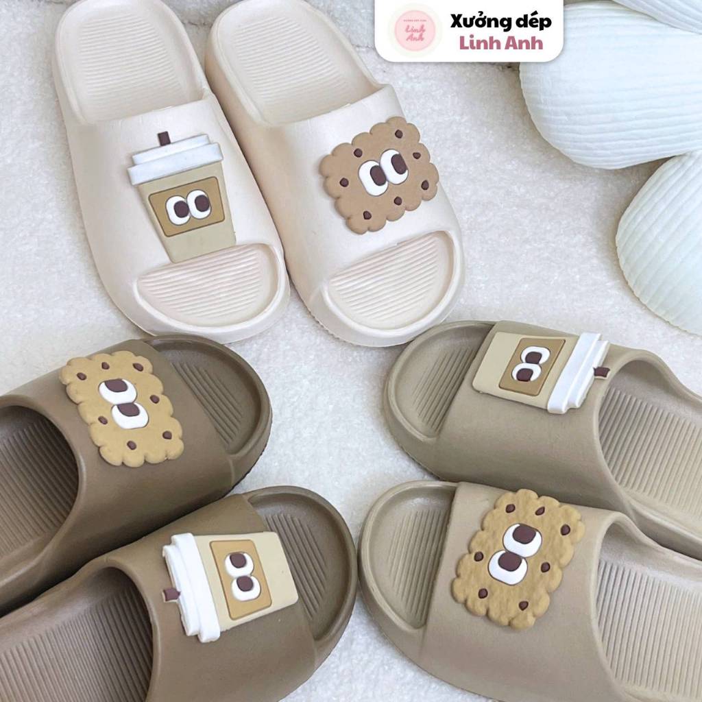 (TĂNG 1 SIZE) Dép bánh mì kèm sticker dép quai ngang đế cao 3,5cm dép lê nam nữ unisex -HQ011 BÁNH Q