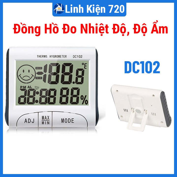 Module đồng hồ hiển thị nhiệt độ, độ ẩm DC102, hiển thị thời gian số