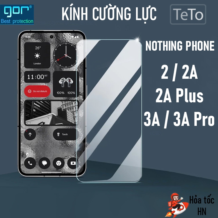 Kính Cường Lực Nothing Phone 3a/ 3a Pro/ 2a/ 2a Plus Nothing Phone 2/ 1 Trong Suốt, Không Viền Đen V