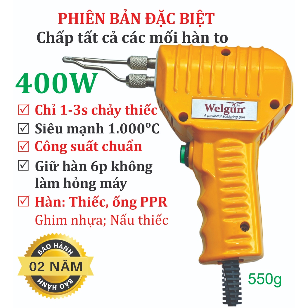 Mỏ hàn xung thông minh Welgun 400W, WS-1400, dùng điện, nặng 450g