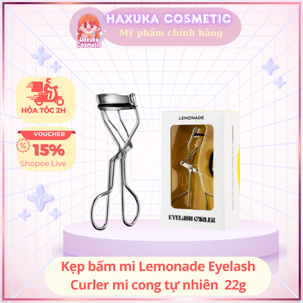 Kẹp Bấm Mi Lemonade Eyelash Curler Mi Cong Tự Nhiên Tiện Lợi 22g