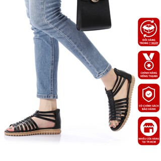 HỒNG THẠNH - Giày Chiến Binh Nữ Da Thật Sandal Quai Mảnh Cá Tính Có Khoá Kéo - 2730