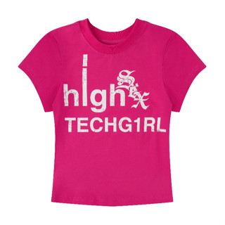  ÁO "BBY TECHG1RL" PINK T-SHIRT 