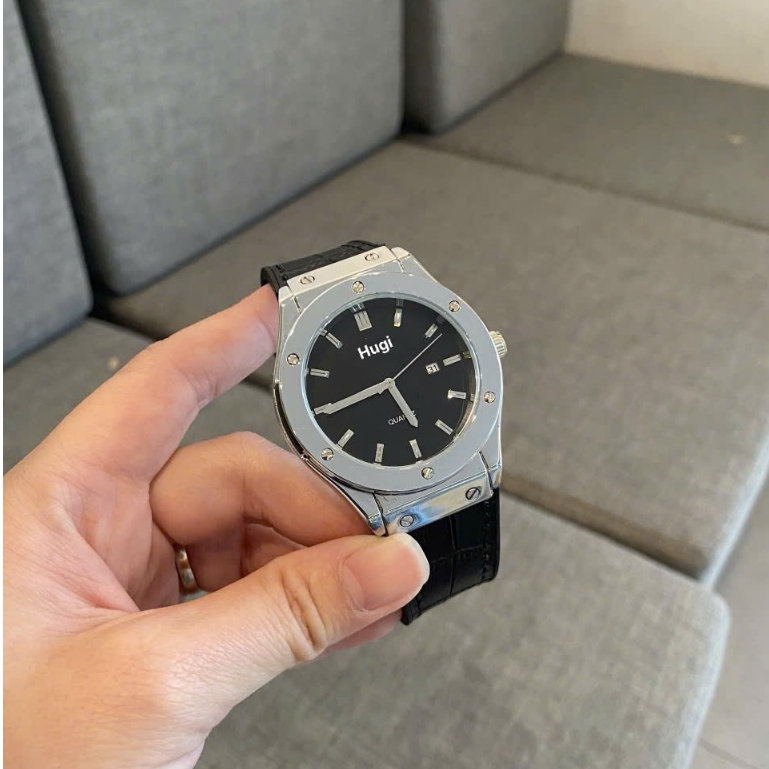 (Nam Nữ + bảo hành 12th)  Đồng hồ Nam Hugi 602 dây silicone khóa thông minh với 2 size 42mm và 38 mm đính đá cao cấp | BigBuy360 - bigbuy360.vn