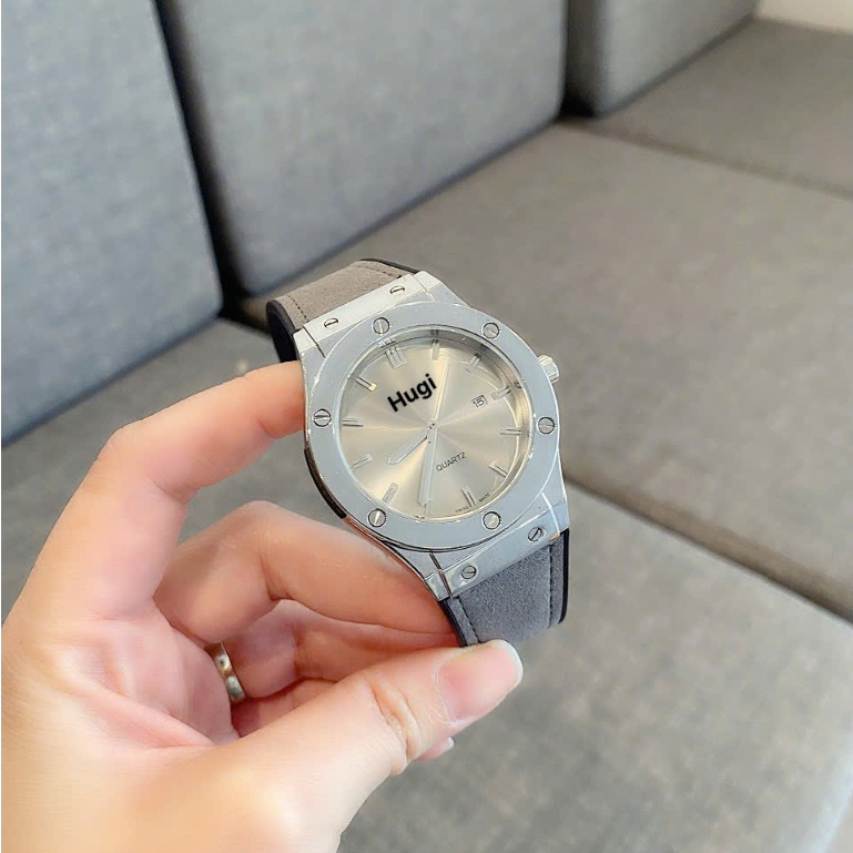 (Nam Nữ + bảo hành 12th)  Đồng hồ Nam Hugi 602 dây silicone khóa thông minh với 2 size 42mm và 38 mm đính đá cao cấp | BigBuy360 - bigbuy360.vn