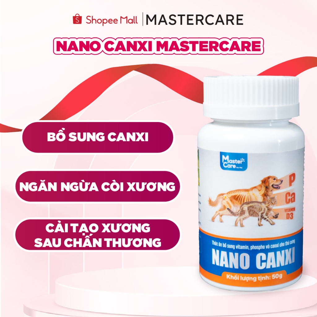 Nano Canxi Cho Chó Mèo - Bổ sung Canxi, ngừa còi xương, tụt canxi, dựng tai hiệu quả - MasterCare