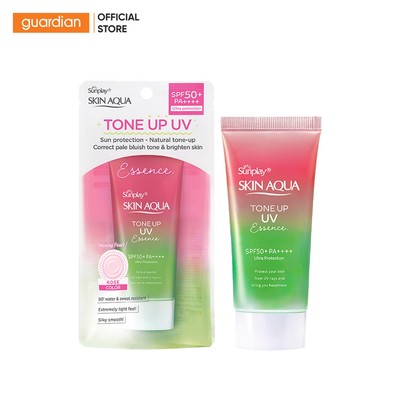 Tinh Chất Chống Nắng Hiệu Chỉnh Sắc Da Sunplay Skin Aqua Tone Up UV Essence Happiness Aura Rose SPF50+ PA++++ 50Gr