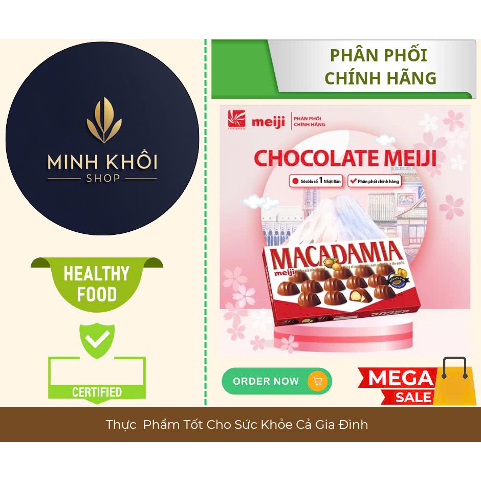 MEIJI - Socola Macadamia ( Hạt Macca)  Hộp 64g
