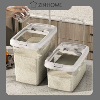 Thùng đựng gạo bằng nhựa trong suốt, thiết kế dày dặn, dùng trong gia đình, chống ẩm chống côn trùng