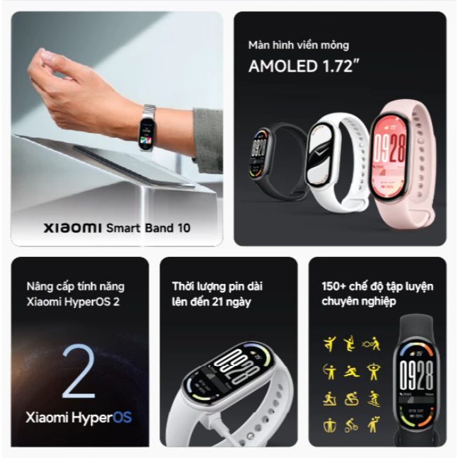 Đồng hồ thông minh Xiaomi Smart Band 10 Chính hãng - Màn hình AMOLED 1,72'' | BigBuy360 - bigbuy360.vn