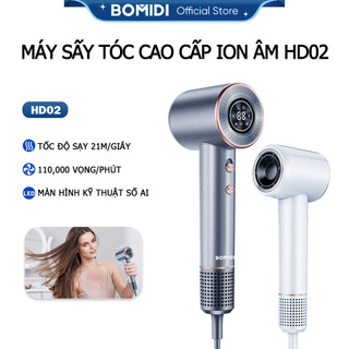  Máy Sấy Tóc Cao Cấp Ion Âm BOMIDI HD02 - 8 Chế Độ Sấy - Màn Hình Hiển Thị Nhiệt Độ 