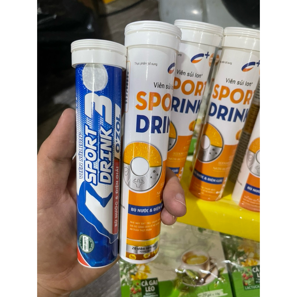 combo 5 typ Viên sủi thể thao sport ion điện giải thể thao 1 tuýp 20 viên bù nước và tăng năng lượng.